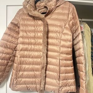 Cole Haan Signature faux fur trim coat